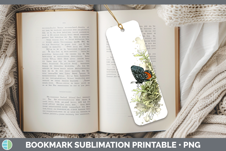 Atala Butterflies Sketch Bookmark Sublimation Design