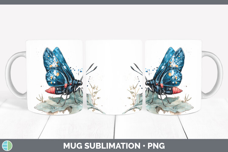 GorgeousButterflies Sketch Mug Wrap design.