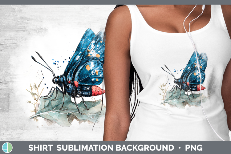Atala Butterflies Sketch Shirt Sublimation Design