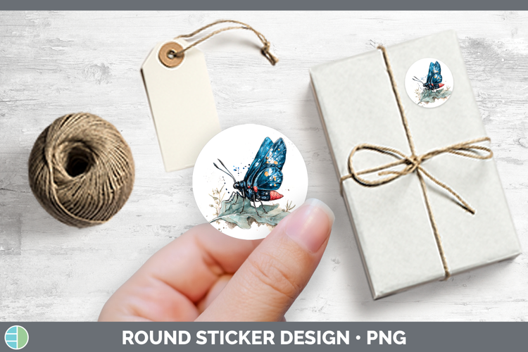Atala Butterflies Sketch Stickers Design
