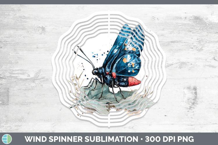 Atala Butterflies Sketch Wind Spinner Sublimation Design