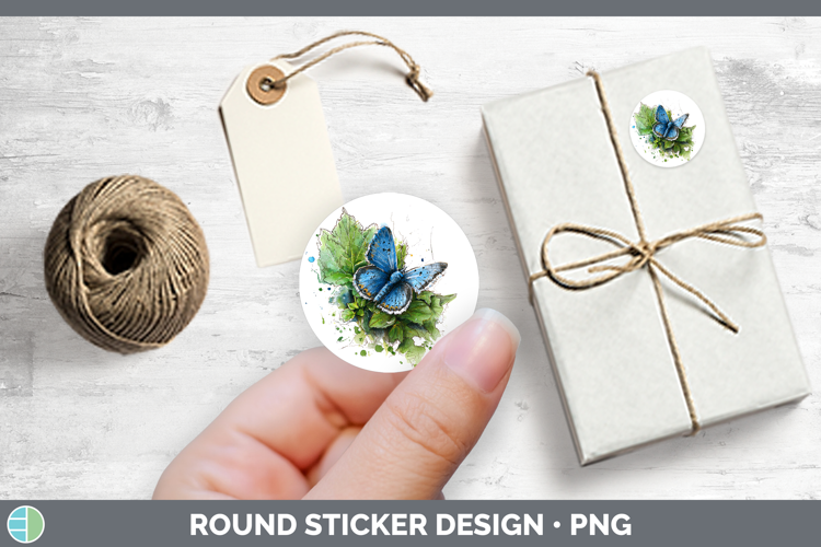 Common Blue Butterflies Sketch Stickers Design