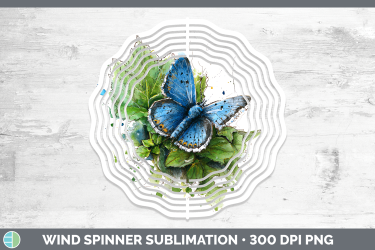 Common Blue Butterflies Sketch Wind Spinner Sublimation Desi