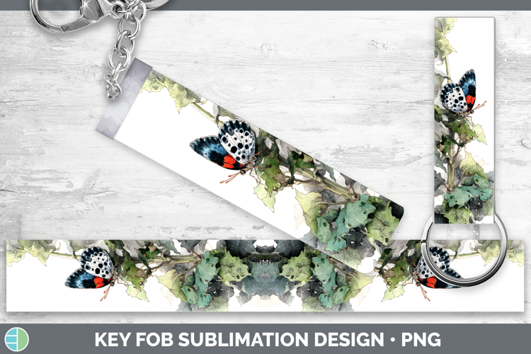 Eighty-Eight Butterflies Sketch Key Fob Sublimation Design