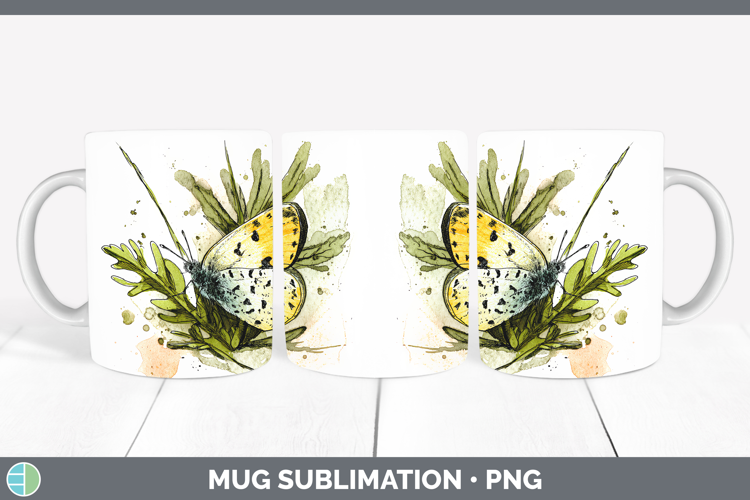 Eighty-Eight Butterflies Sketch Mug Wrap Sublimation Design