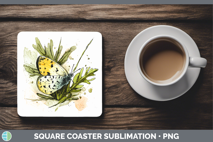 Eighty-Eight Butterflies Sketch Square Coaster Sublimation D