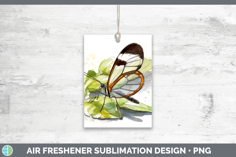 Glasswing Butterflies Sketch Air Freshener Sublimation Desig