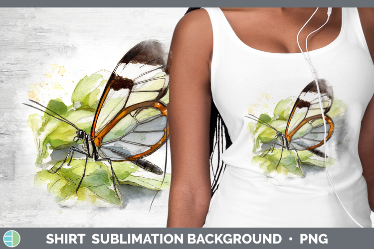 Glasswing Butterflies Sketch Shirt Sublimation Design