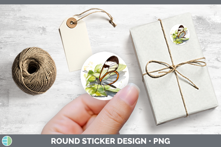 Glasswing Butterflies Sketch Stickers Design