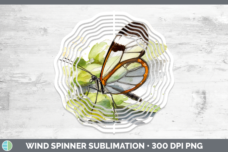 Glasswing Butterflies Sketch Wind Spinner Sublimation Design