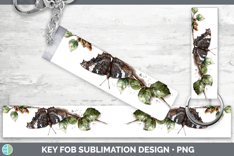 Jazzy Leafwing Butterflies Sketch Key Fob Sublimation Design
