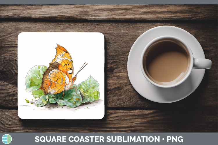 Jazzy Leafwing Butterflies Sketch Square Coaster Sublimation
