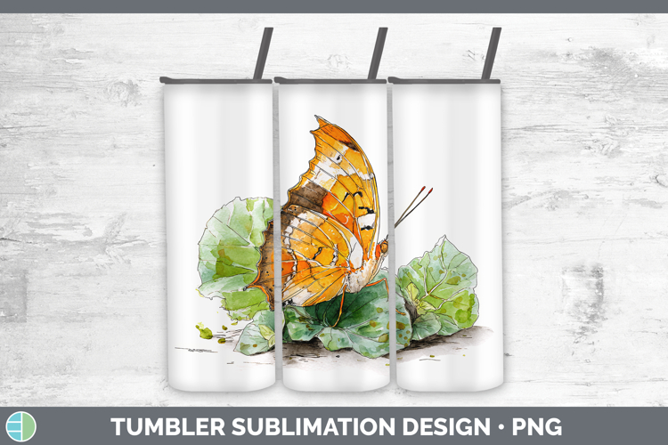 Jazzy Leafwing Butterflies Sketch Tumbler Sublimation Design
