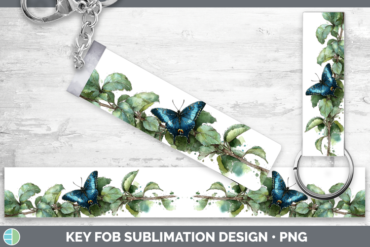Krishna Peacock Butterflies Sketch Key Fob Sublimation Desig