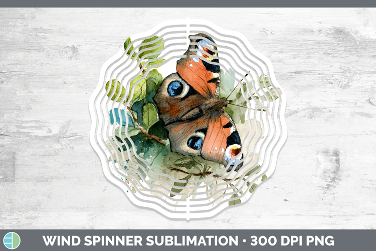 Krishna Peacock Butterflies Sketch Wind Spinner Sublimation