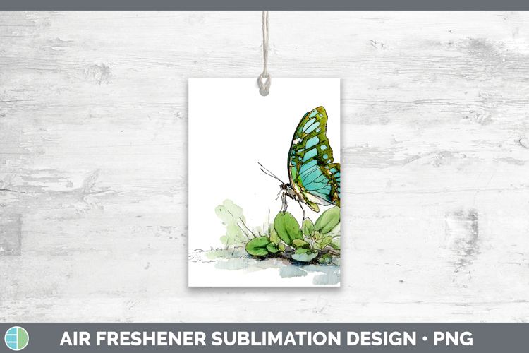 Malachite Butterflies Sketch Air Freshener Sublimation Desig
