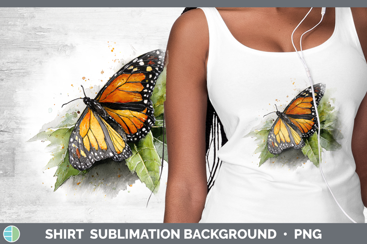Monarch Butterflies Sketch Shirt Sublimation Design