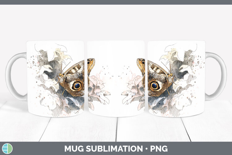 GorgeousButterflies Sketch Mug Wrap design.