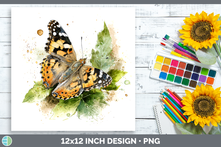 Painted Lady Butterflies Sketch Paper Backgrounds Design