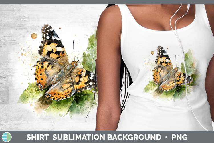 Painted Lady Butterflies Sketch Shirt Sublimation Design