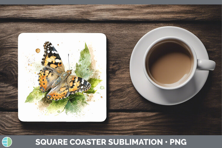 GorgeousButterflies Sketch Square Coaster design.
