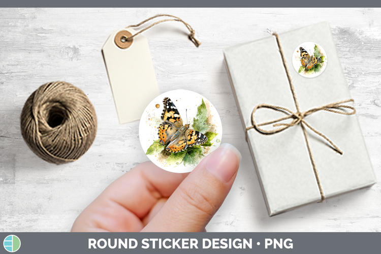 Painted Lady Butterflies Sketch Stickers Design