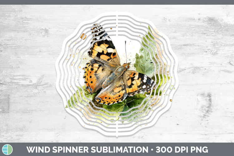 Painted Lady Butterflies Sketch Wind Spinner Sublimation Des