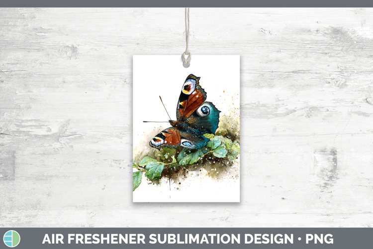 Peacock Butterflies Sketch Air Freshener Sublimation Design