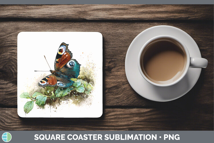 GorgeousButterflies Sketch Square Coaster design.