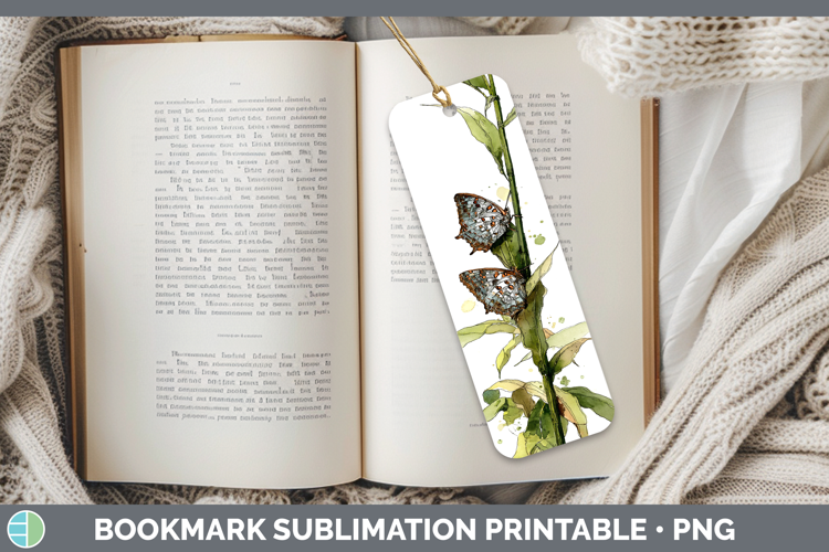 Pearl Charaxes Butterflies Sketch Bookmark Sublimation Desig