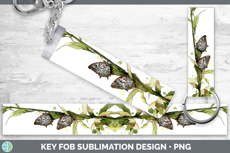 Pearl Charaxes Butterflies Sketch Key Fob Sublimation Design