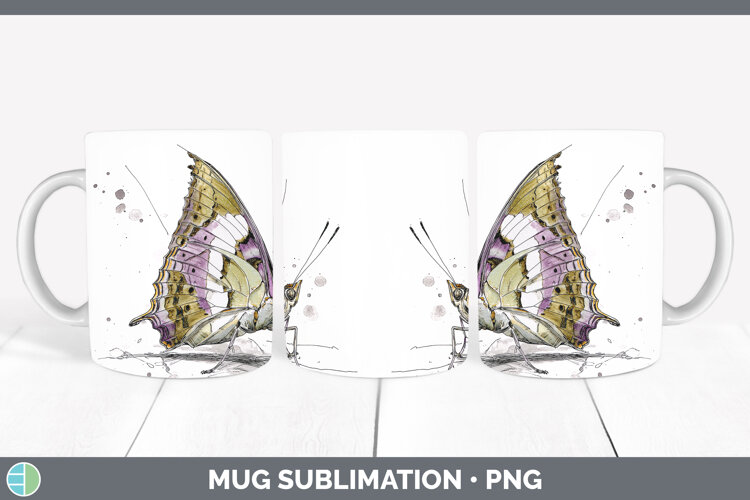 GorgeousButterflies Sketch Mug Wrap design.