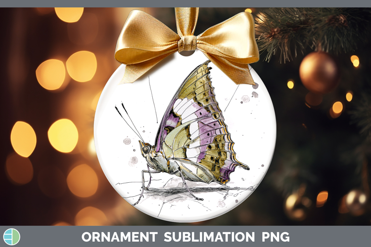 Pearl Charaxes Butterflies Sketch Ornament Sublimation Desig