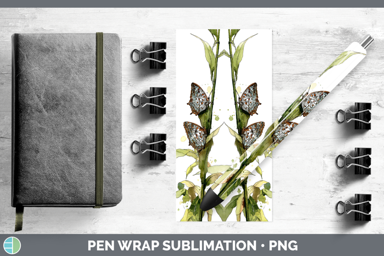 Pearl Charaxes Butterflies Sketch Pen Wrap Sublimation Desig