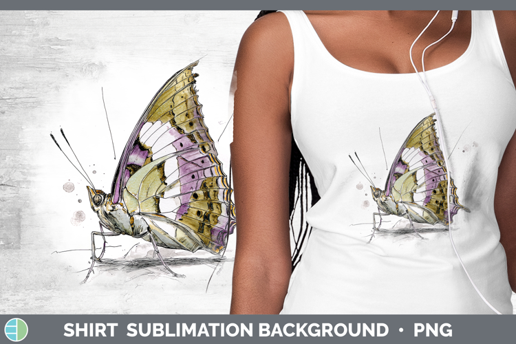 Pearl Charaxes Butterflies Sketch Shirt Sublimation Design