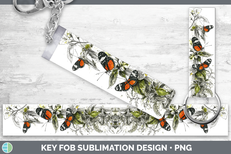 Postman Butterflies Sketch Key Fob Sublimation Design