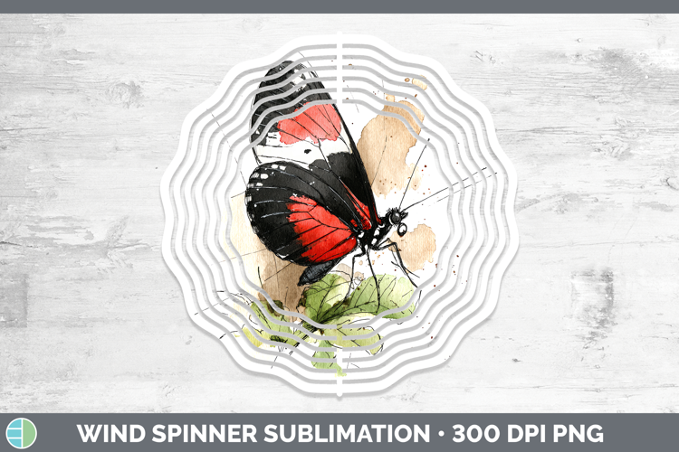 Postman Butterflies Sketch Wind Spinner Sublimation Design