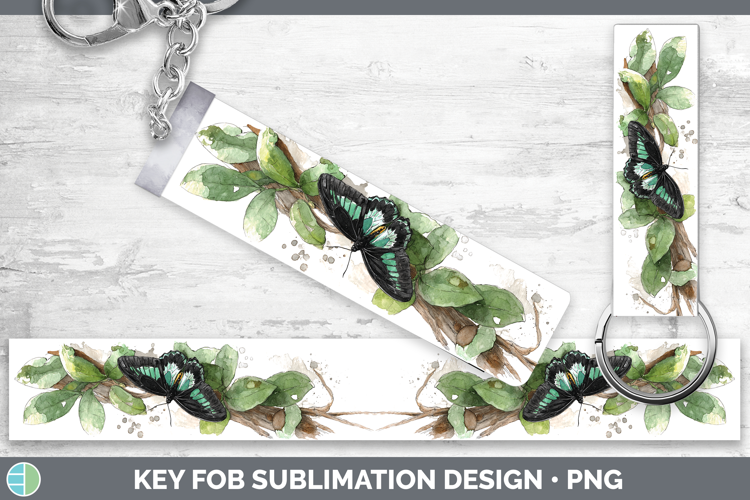 Rajah Brooke Birdwing Butterflies Sketch Key Fob Sublimation