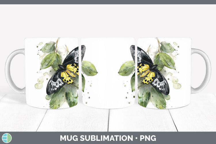 GorgeousButterflies Sketch Mug Wrap design.