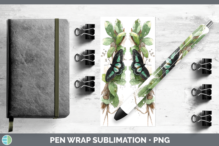 Rajah Brooke Birdwing Butterflies Sketch Pen Wrap Sublimatio