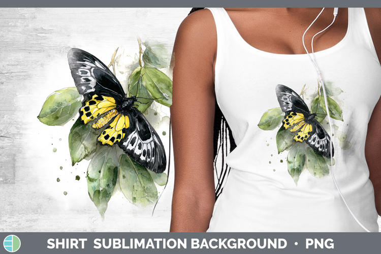 Rajah Brooke Birdwing Butterflies Sketch Shirt Sublimation D