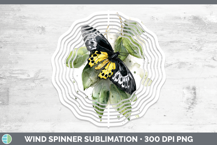 Rajah Brooke Birdwing Butterflies Sketch Wind Spinner Sublim