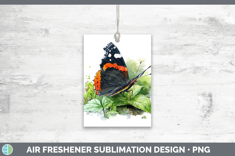 Red Admiral Butterflies Sketch Air Freshener Sublimation Des