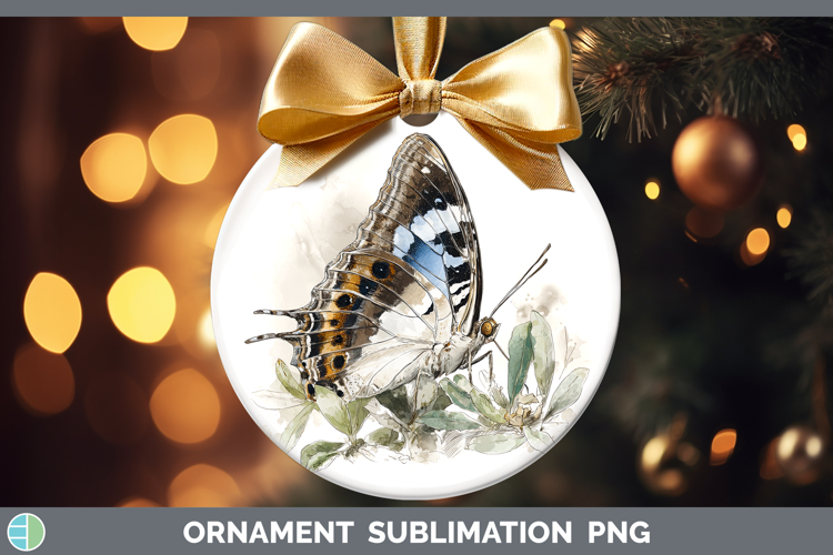 Tailed Emperor Butterflies Sketch Ornament Sublimation Desig