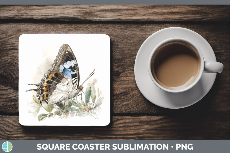GorgeousButterflies Sketch Square Coaster design.