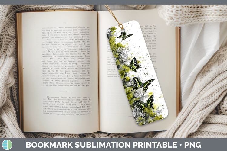 Tailed Jay Butterflies Sketch Bookmark Sublimation Design