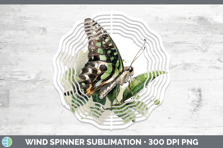 Tailed Jay Butterflies Sketch Wind Spinner Sublimation Desig