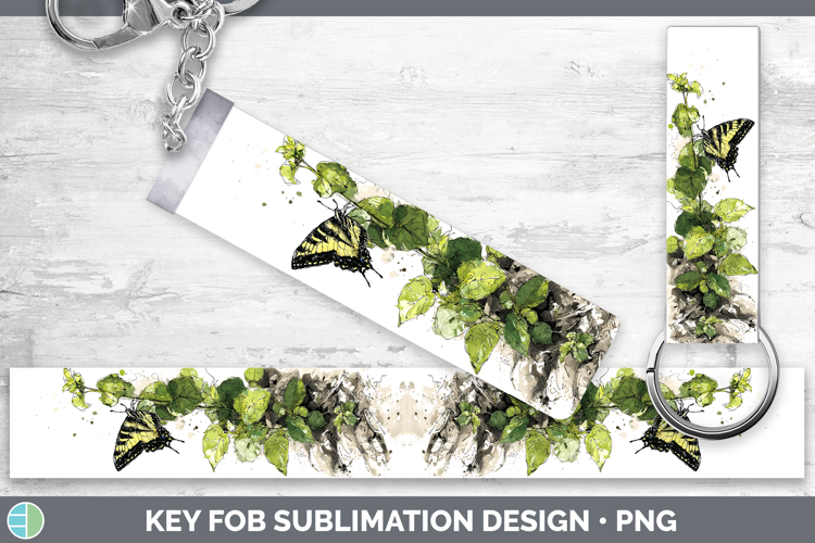 Tiger Swallowtail Butterflies Sketch Key Fob Sublimation Des