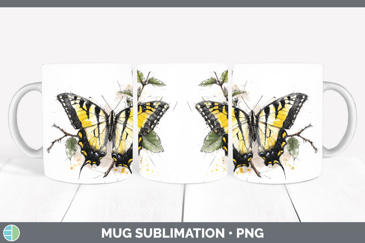 GorgeousButterflies Sketch Mug Wrap design.