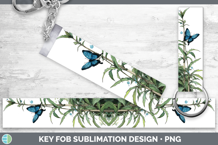 Ulysses Butterflies Sketch Key Fob Sublimation Design